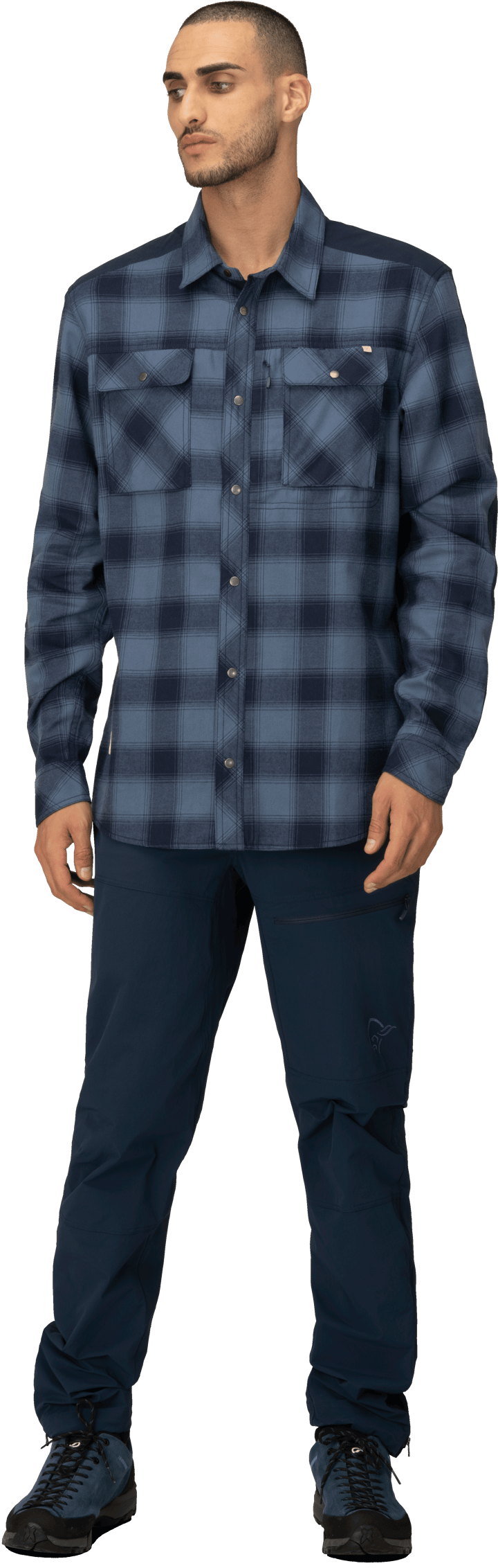 Norrøna Men's Femund Flannel Shirt Navy Blazer Norrøna