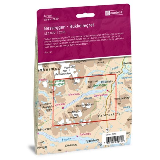 Nordeca Besseggen 1:25 000 Turkart Nordeca