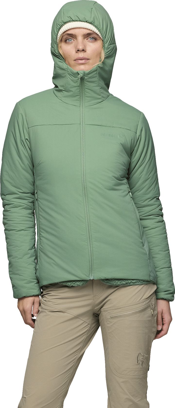 Norrøna Womens' Femund Thermo60 Zip Hood Dark Ivy Norrøna