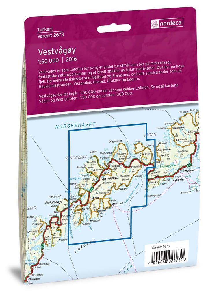 Nordeca Vestvågøy 1:50 000 Turkart Ugland IT