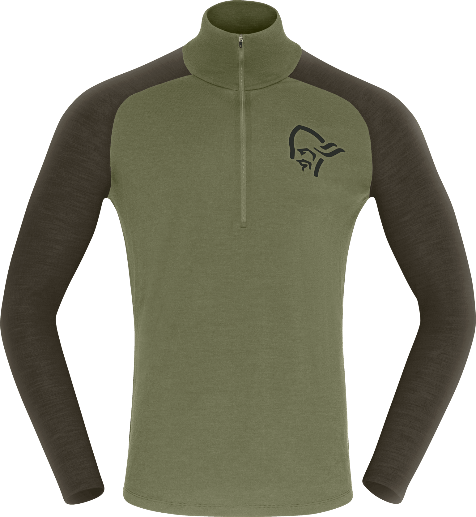 Norrøna Men's Femund pureUll Zip Neck Loden Green