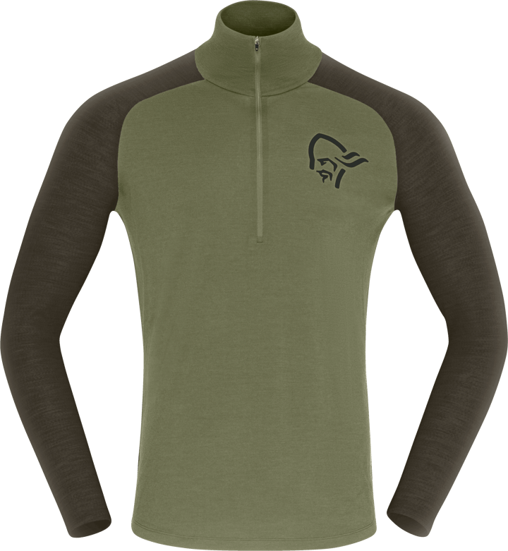 Norrøna Men's Femund pureUll Zip Neck Loden Green Norrøna