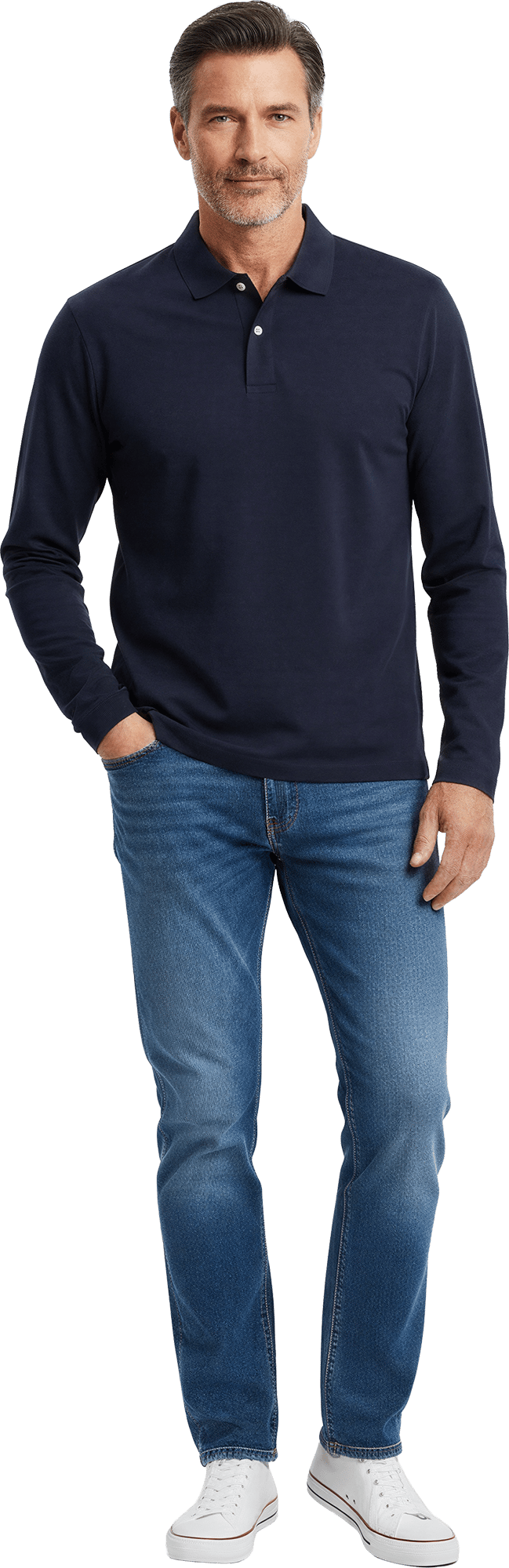 Dobsom Men's Skill Long Sleeve Performance  Navy Dobsom
