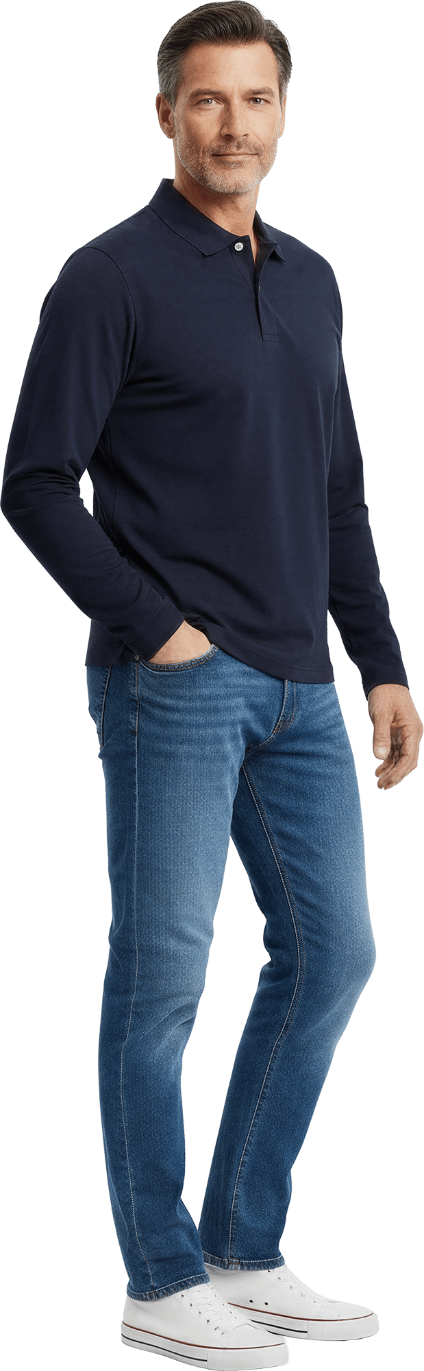 Dobsom Men's Skill Long Sleeve Performance  Navy Dobsom