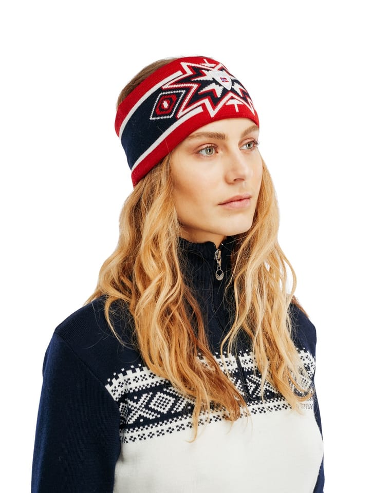 Dale Of Norway Tindefjell Headband Navy Raspberry Offwhite