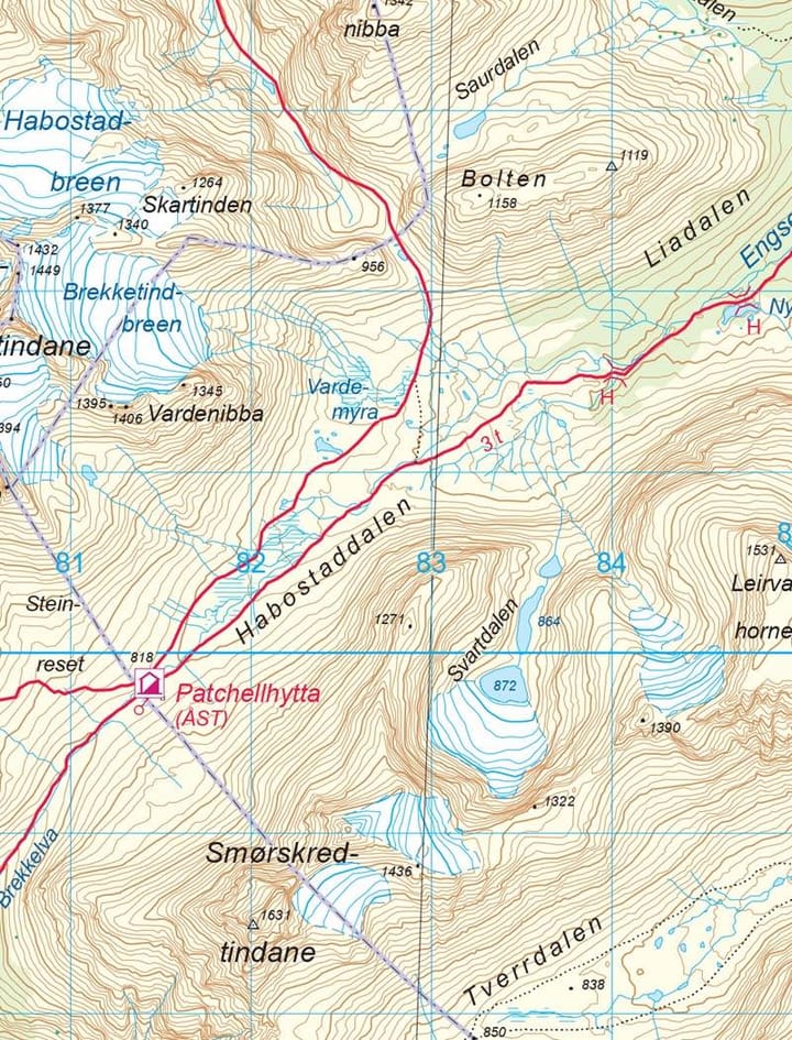 Nordeca Sunnmørsalpene Øst 1:50 000 Turkart Ugland IT