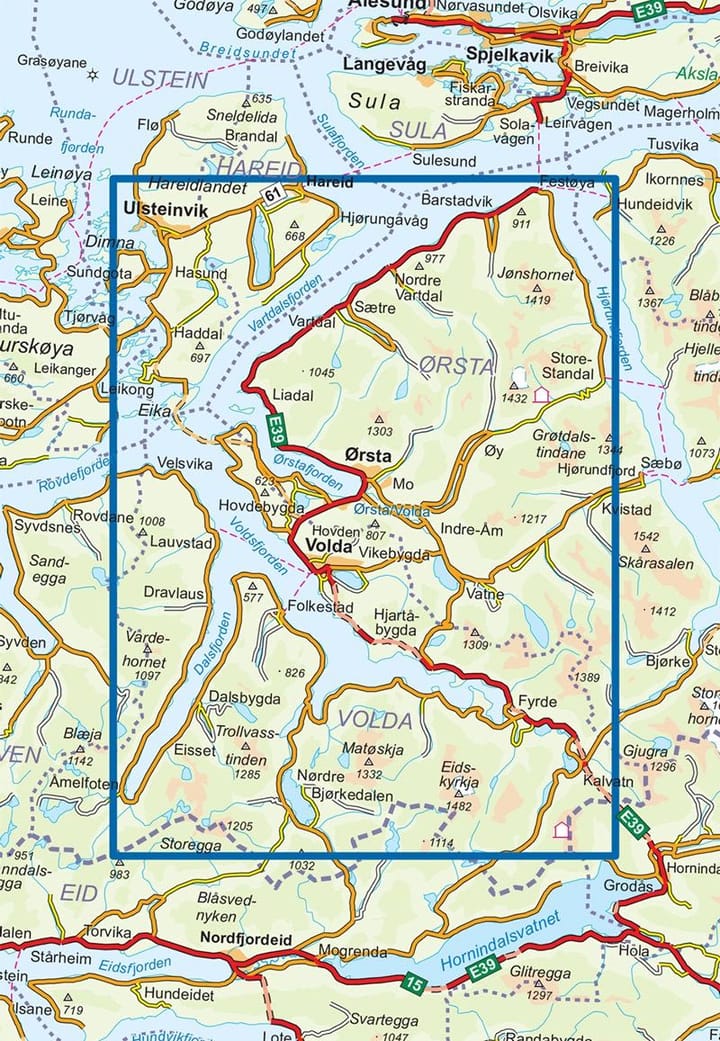 Nordeca Sunnmørsalpene Vest 1:50 000 Turkart Ugland IT