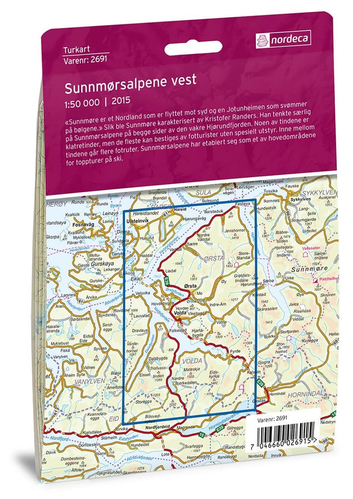 Nordeca Sunnmørsalpene Vest 1:50 000 Turkart Ugland IT