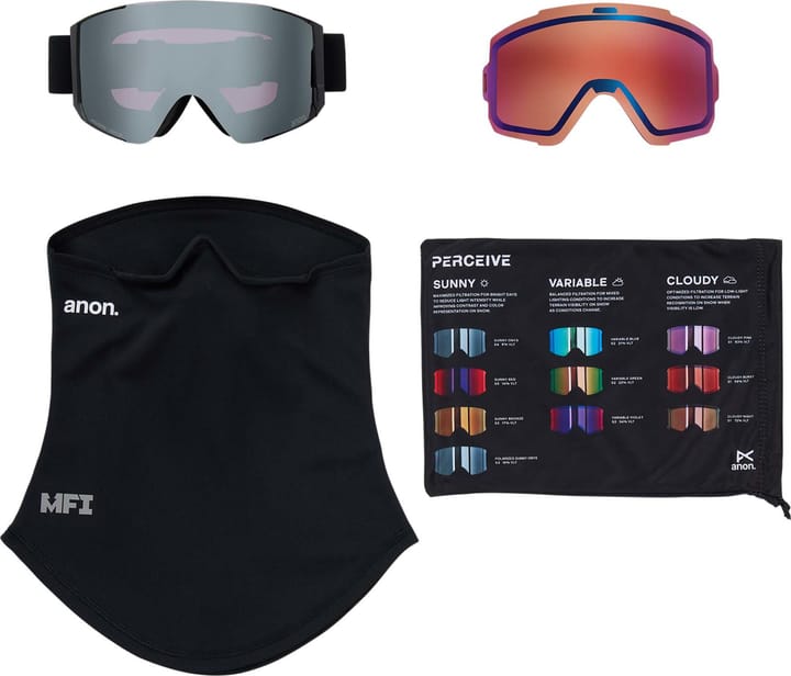 Anon Sync Goggles + Bonus Lens + MFI Face Mask Smoke/Perceive Sunny Onyx Anon