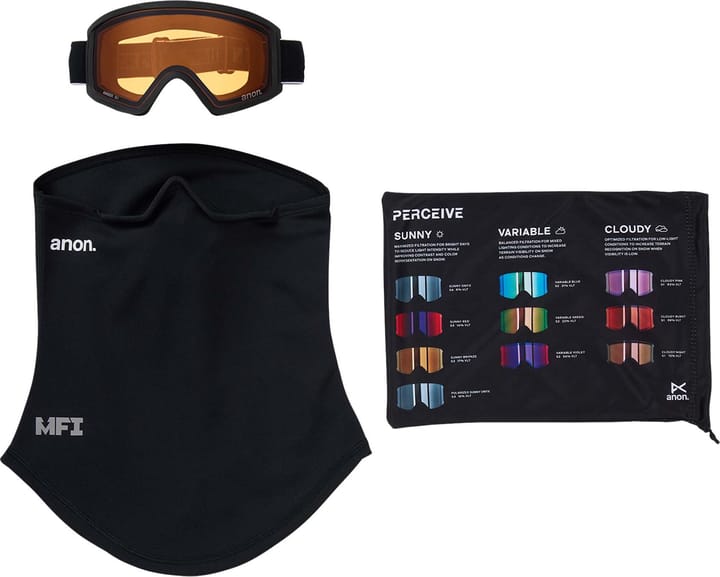 Anon Juniors' Tracker 2.0 Goggles + MFI Face Mask Frame: Black, Lens: Amber Anon