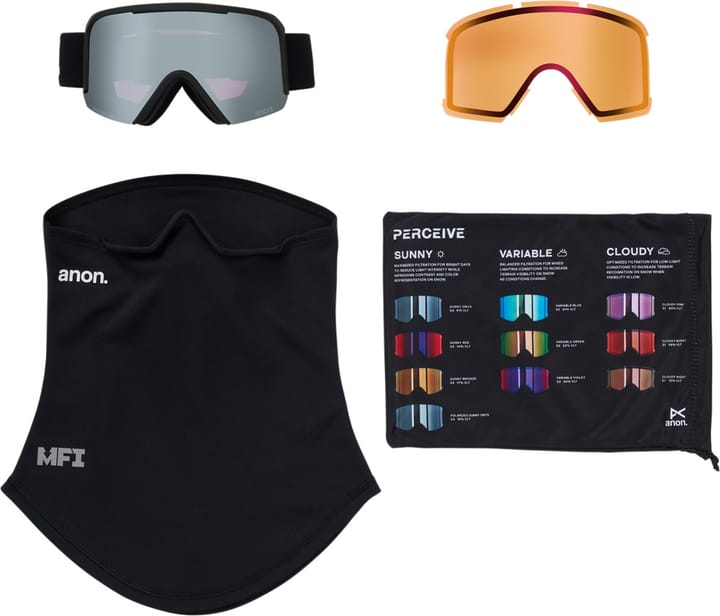 Anon Nesa Goggles + Bonus Lens + MFI® Face Mask Frame: Smoke / Perceive Sunny Onyx, Perceive Cloudy Burst Anon Anon Nesa Goggles + Bonus Lens + MFI® Face Mask Frame: Smoke / Perceive Sunny Onyx, Perceive Cloudy Burst Anon