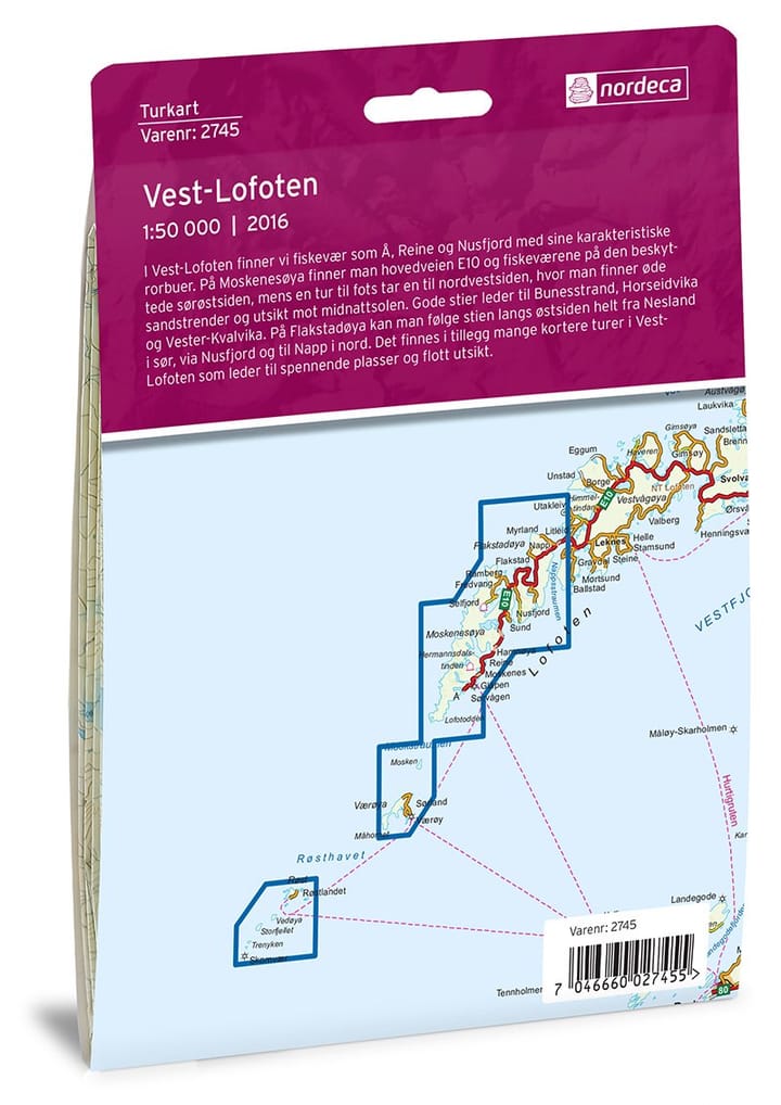 Nordeca Vest-Lofoten 1:50 000 Turkart Ugland IT