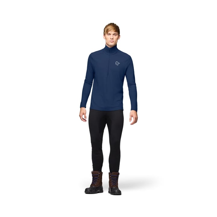 Norrøna Men's Femund PureUll Zip Neck Indigo Night Norrøna