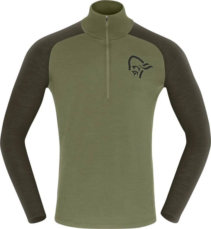 Norrøna Men's Femund PureUll Zip Neck Loden Green Norrøna