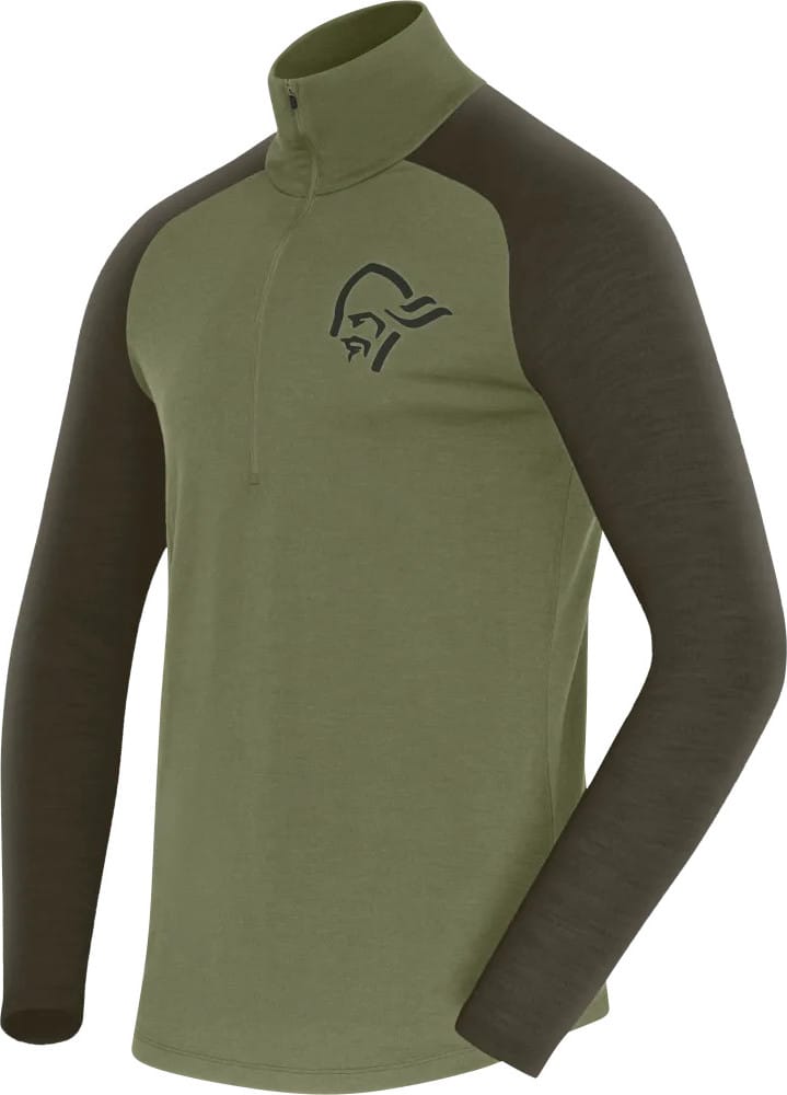 Norrøna Men's Femund PureUll Zip Neck Loden Green Norrøna