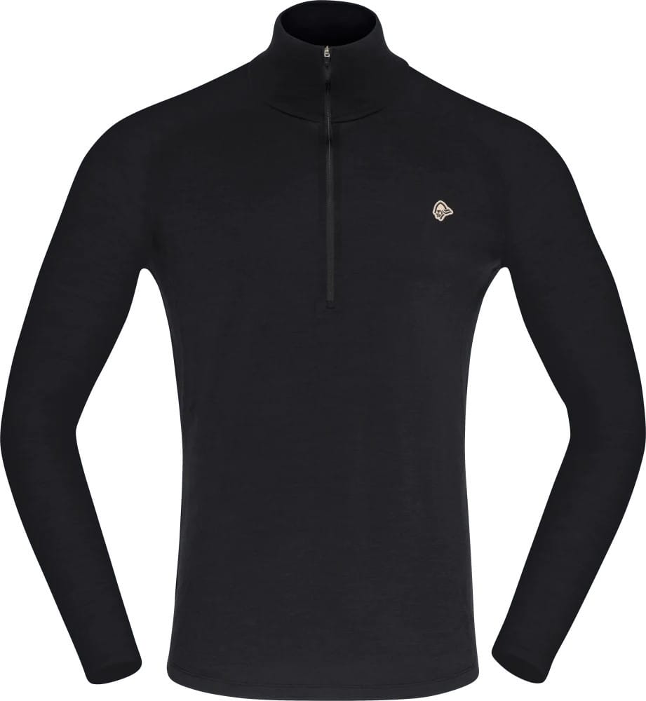 Norrøna Men's Femund PureUll Zip Neck Caviar Black