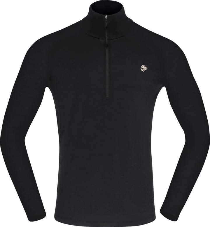 Norrøna Men's Femund PureUll Zip Neck Caviar Black Norrøna