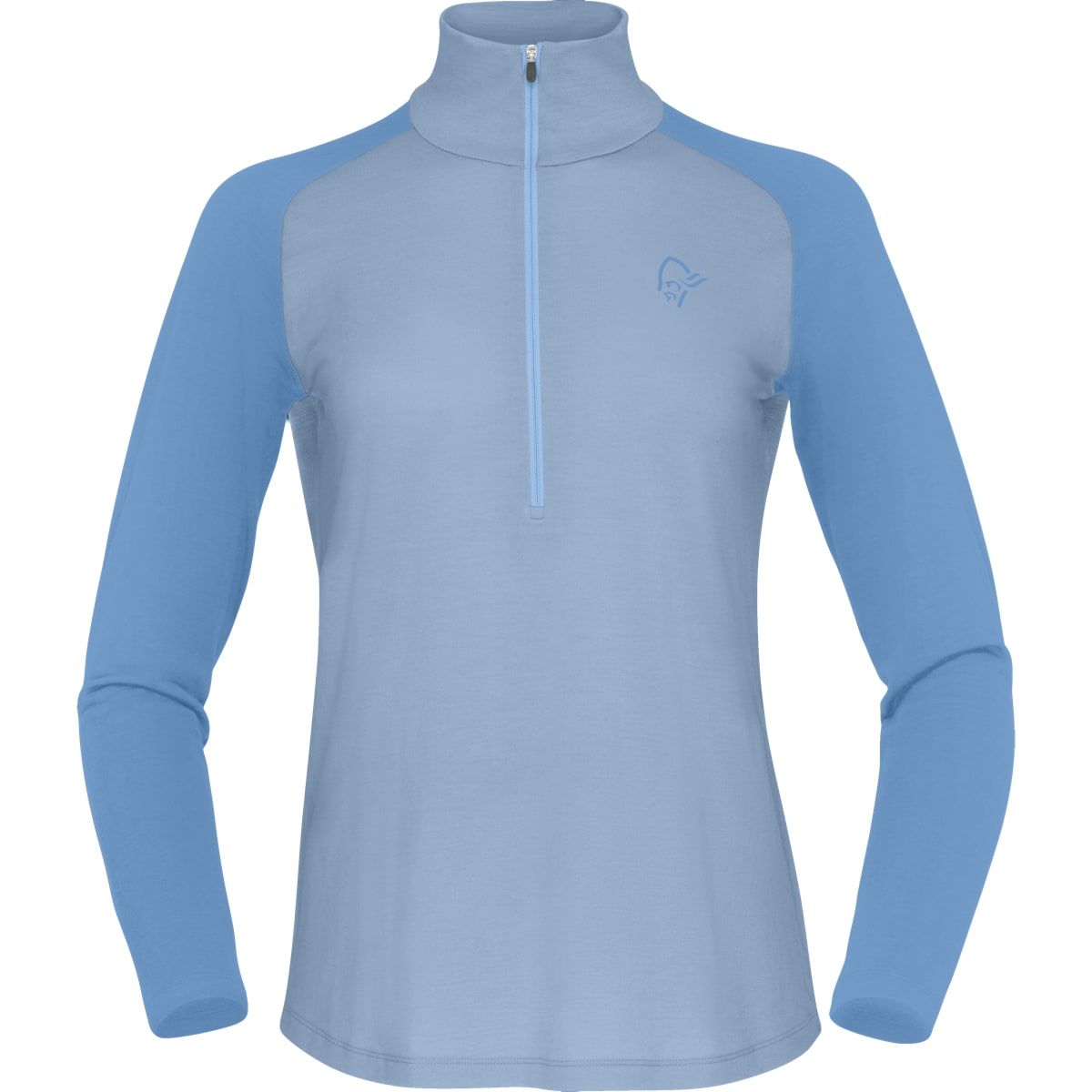 Norrøna Women's Femund PureUll Zip Neck Cashmere Blue/allure