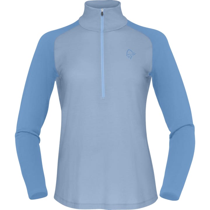 Norrøna Women's Femund PureUll Zip Neck Cashmere Blue/allure Norrøna