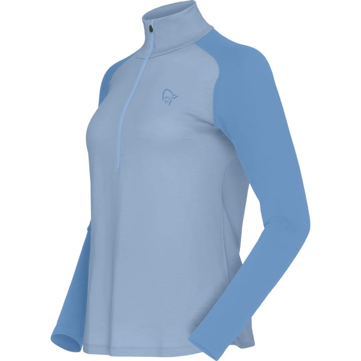 Norrøna Women's Femund PureUll Zip Neck Cashmere Blue/allure Norrøna