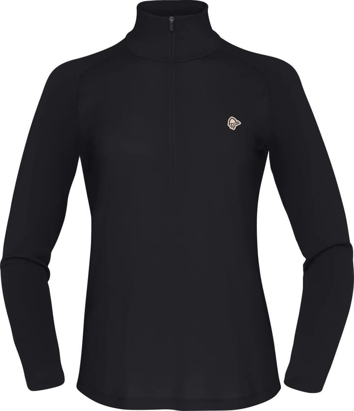 Norrøna Women's Femund PureUll Zip Neck Caviar Black Norrøna