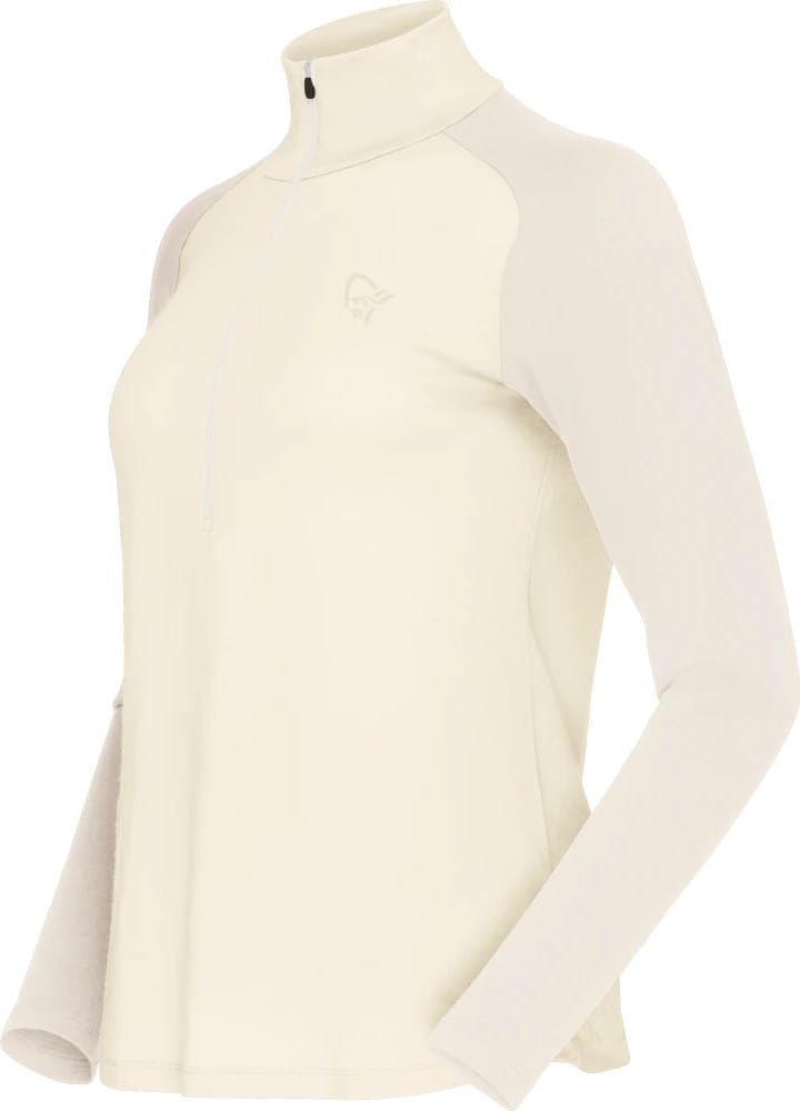Norrøna Women's Femund PureUll Zip Neck Whisper White Norrøna