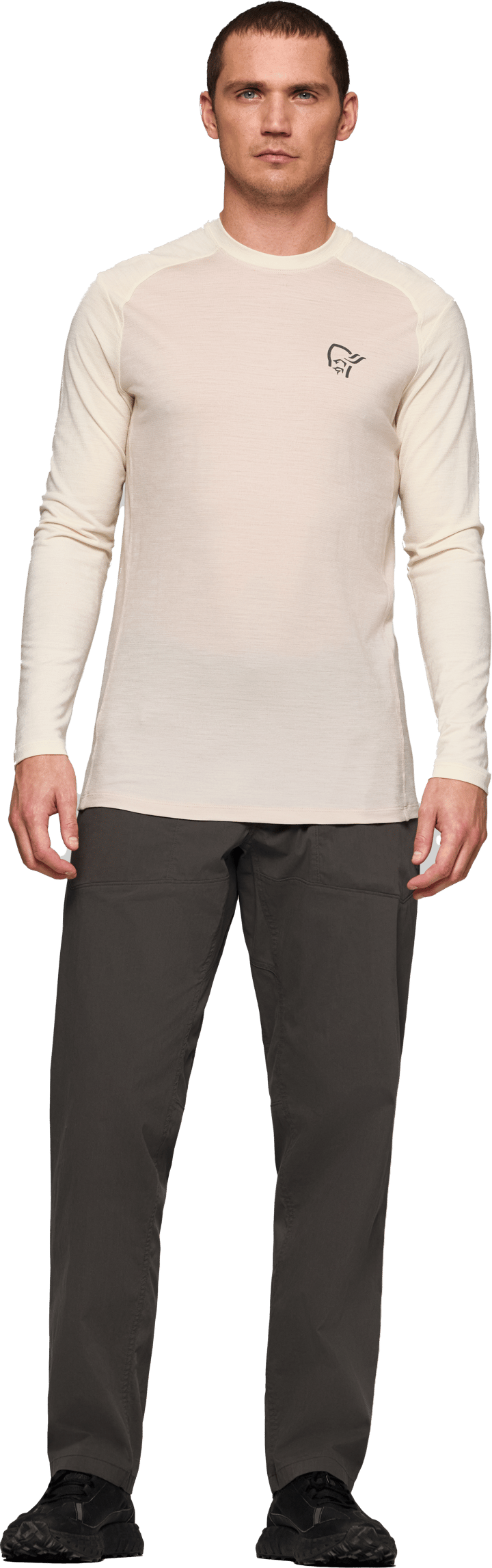 Norrøna Men's Femund PureUll Long Sleeve Oatmeal/whisper White Norrøna
