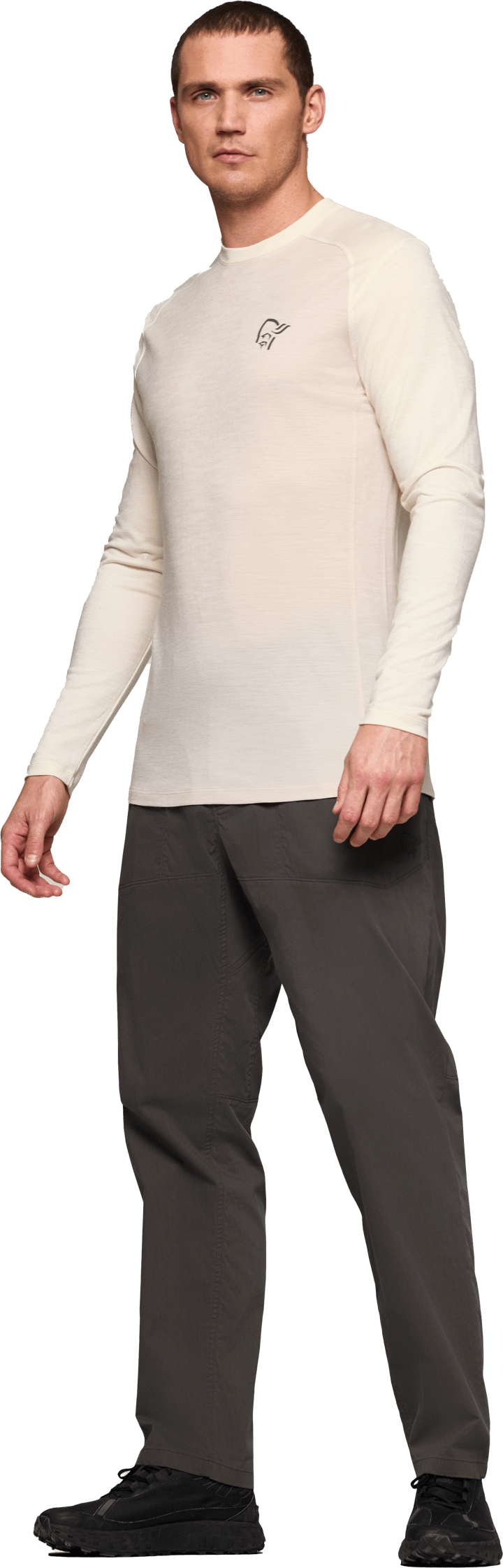 Norrøna Men's Femund PureUll Long Sleeve Oatmeal/whisper White Norrøna