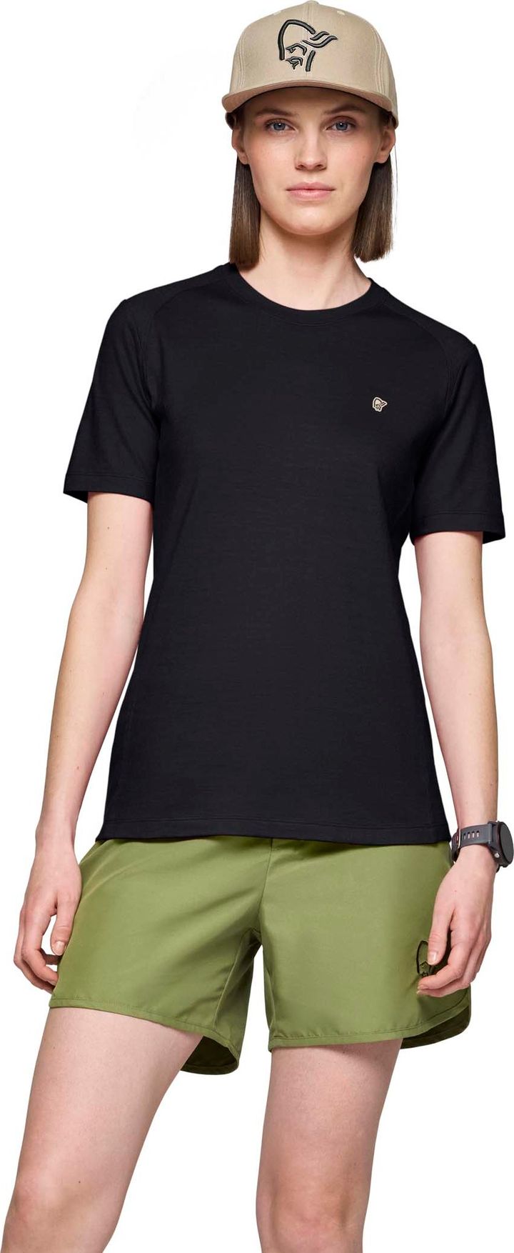 Norrøna Women's Femund PureUll T-Shirt Caviar Black Norrøna