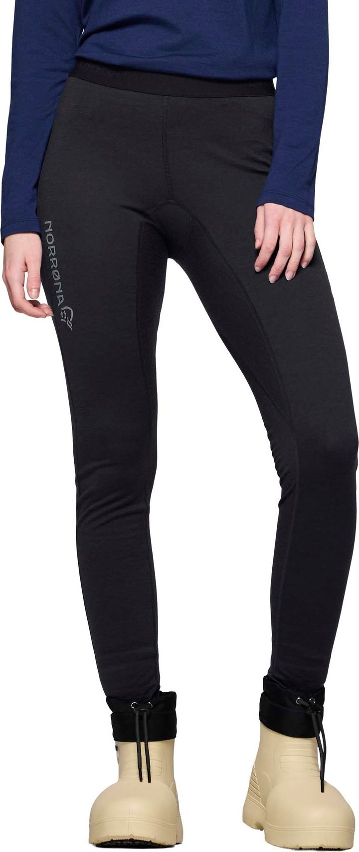Norrøna Women's Femund PureUll Longs Caviar Black Norrøna