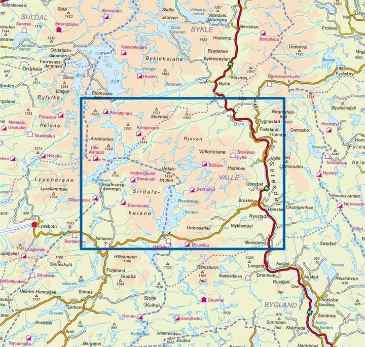 Nordeca Setesdal Vesthei Nord 1:50 000 Turkart Ugland IT