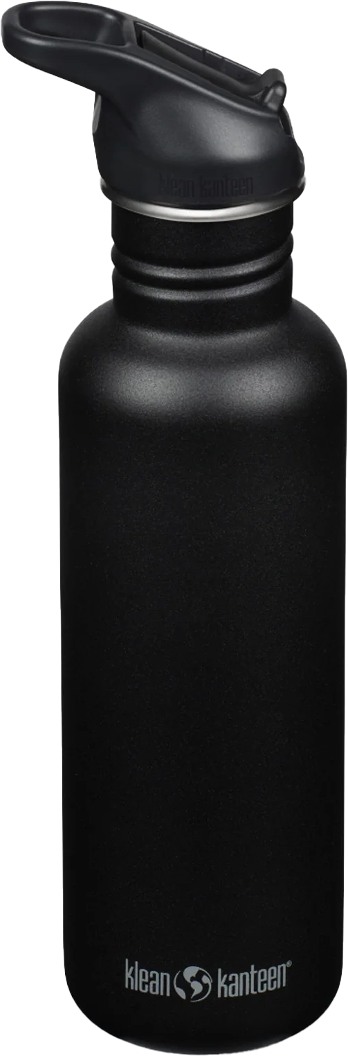 Klean Kanteen Classic 800 ml (W/ Flip Seal Sport Cap and Straw) Black Flaskor 27 oz/800 ml