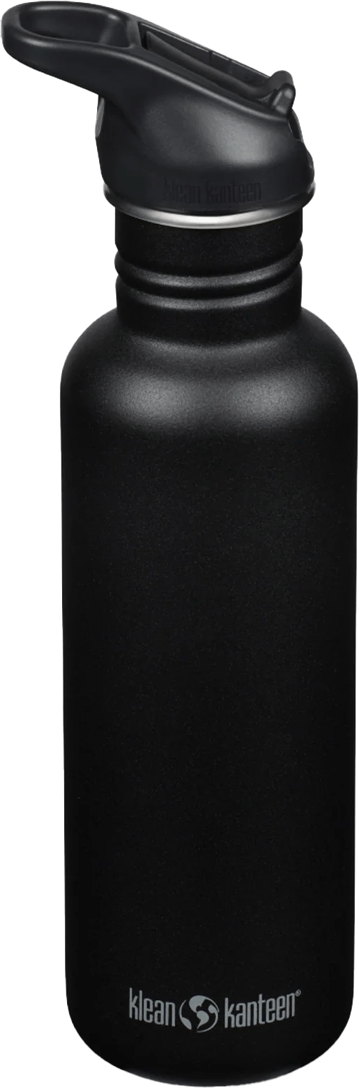 Klean Kanteen Classic 800 ml (W/ Flip Seal Sport Cap and Straw) Black Klean Kanteen