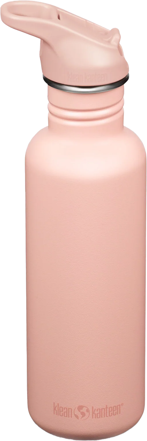Klean Kanteen Classic 800 ml (W/ Flip Seal Sport Cap and Straw) Peach Parfait