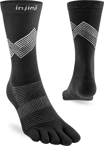 Injinji Run Lightweight Crew Black Injinji