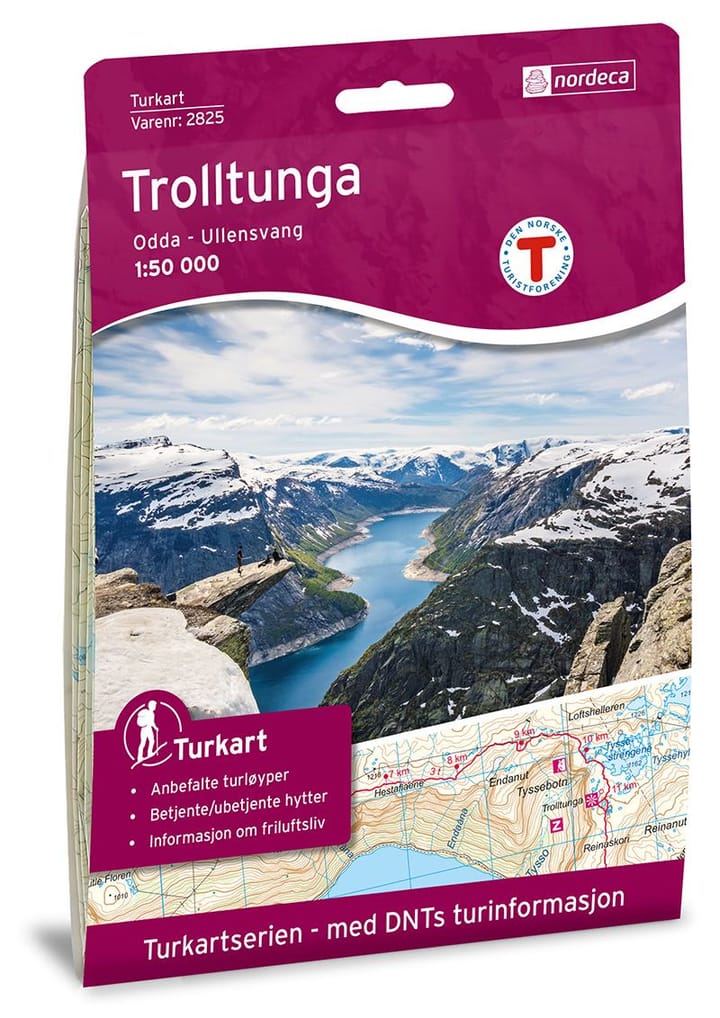 Nordeca Trolltunga, Odda - Ullensvang 1:50 000 Turkart Ugland IT