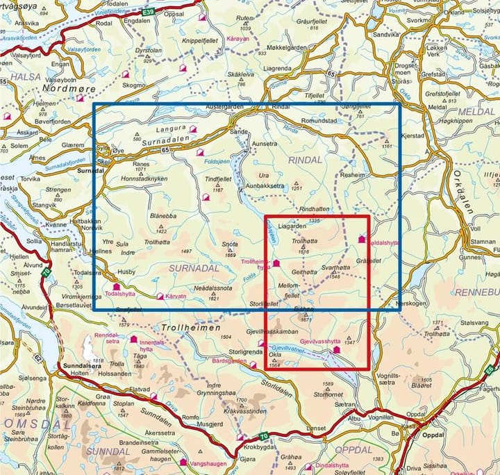 Nordeca Trollheimen Nord 1:50 000 Turkart Ugland IT