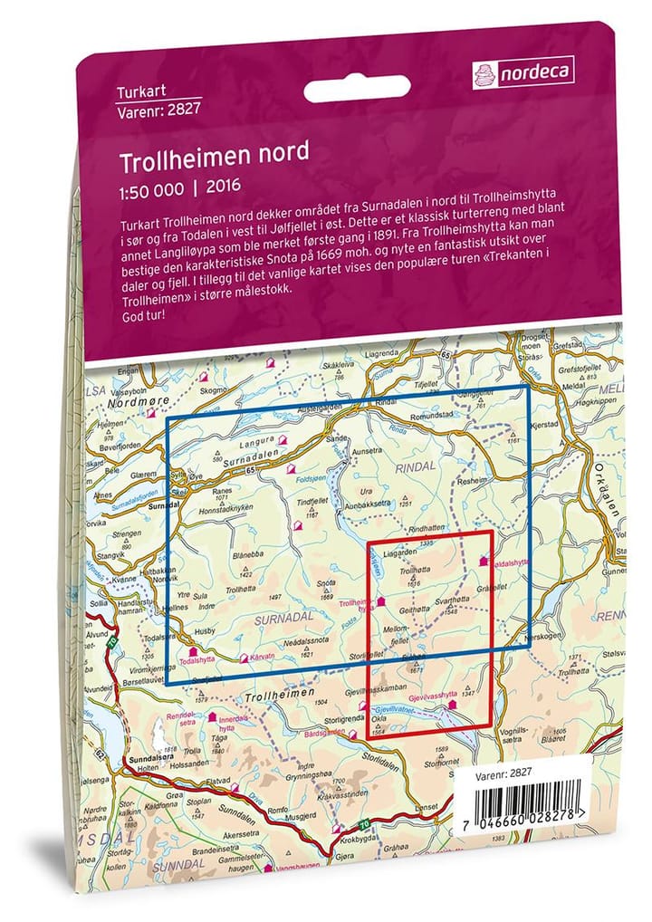 Nordeca Trollheimen Nord 1:50 000 Turkart Ugland IT