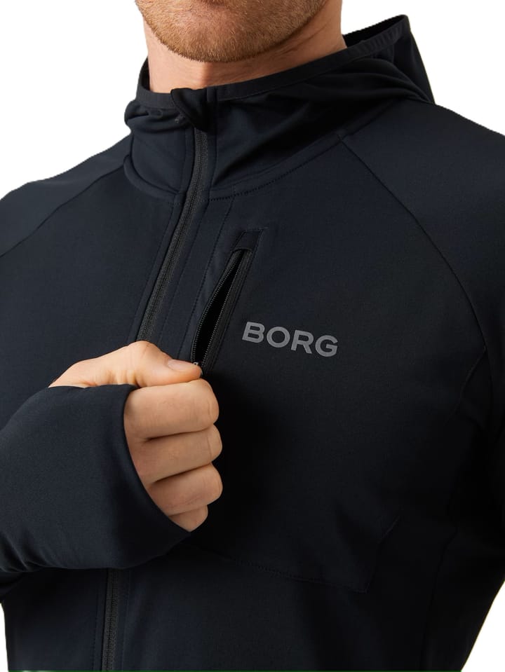 Björn Borg Men's Borg Running Mid Layer Hood Black Beauty Björn Borg