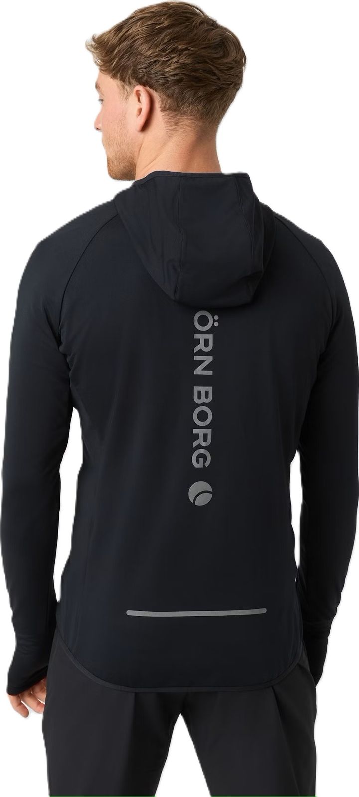 Björn Borg Men's Borg Running Mid Layer Hood Black Beauty Björn Borg