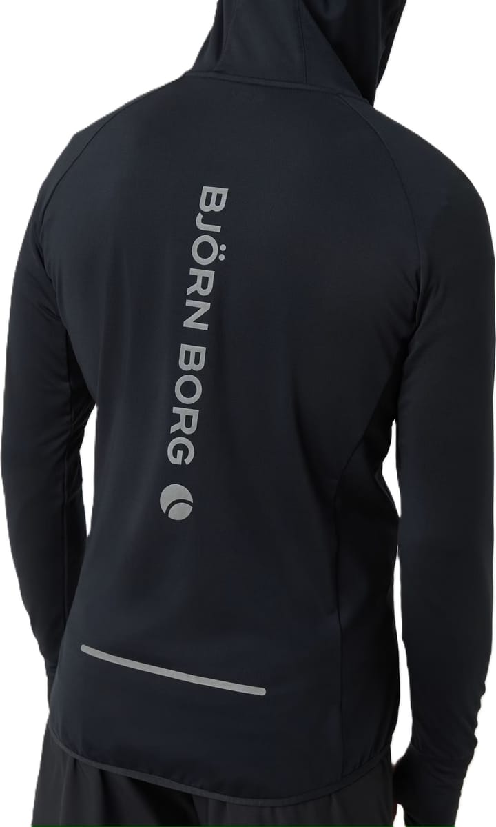 Björn Borg Men's Borg Running Mid Layer Hood Black Beauty Björn Borg
