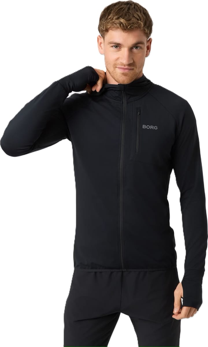 Björn Borg Men's Borg Running Mid Layer Hood Black Beauty Björn Borg