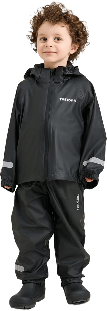 Tretorn Kids' Packable Rainbreaker Set Black Tretorn