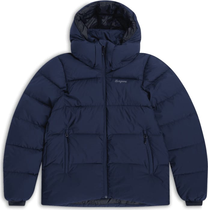 Bergans Women's Lava Warm Down Jacket With Hood Navy Blue/solid Grey Bergans Bergans Women's Lava Warm Down Jacket With Hood Navy Blue/solid Grey Bergans