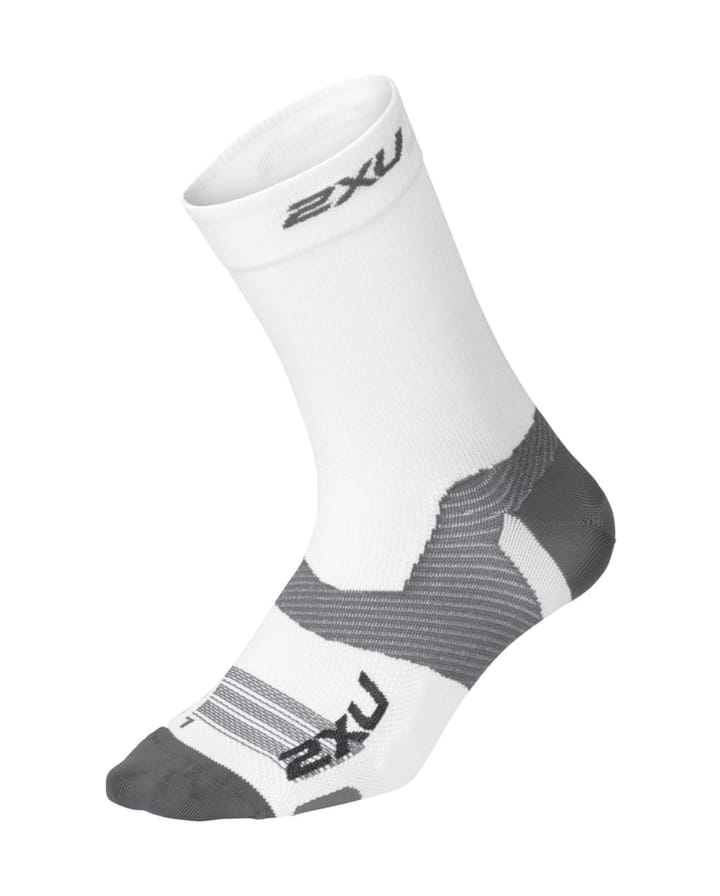 2XU M Vectr Ultralight Crew Socks White/Grey 2XU