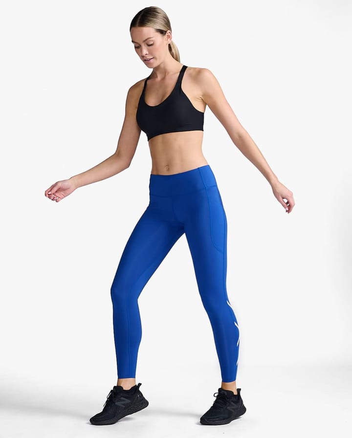 2XU Women's Aero Mid-Rise Comp Tights Surf/White Reflective 2XU