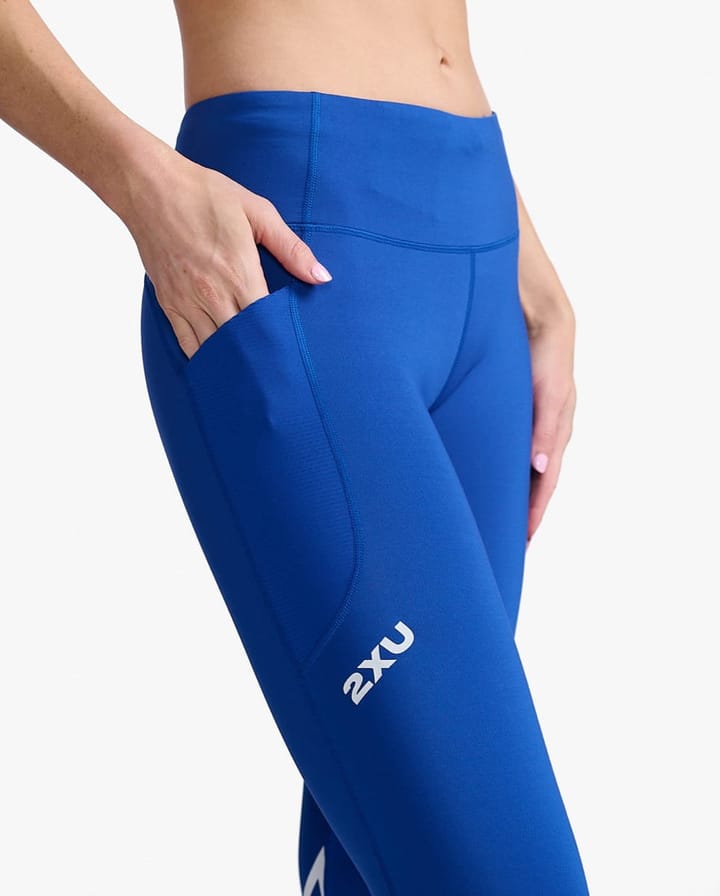 2XU Women's Aero Mid-Rise Comp Tights Surf/White Reflective 2XU