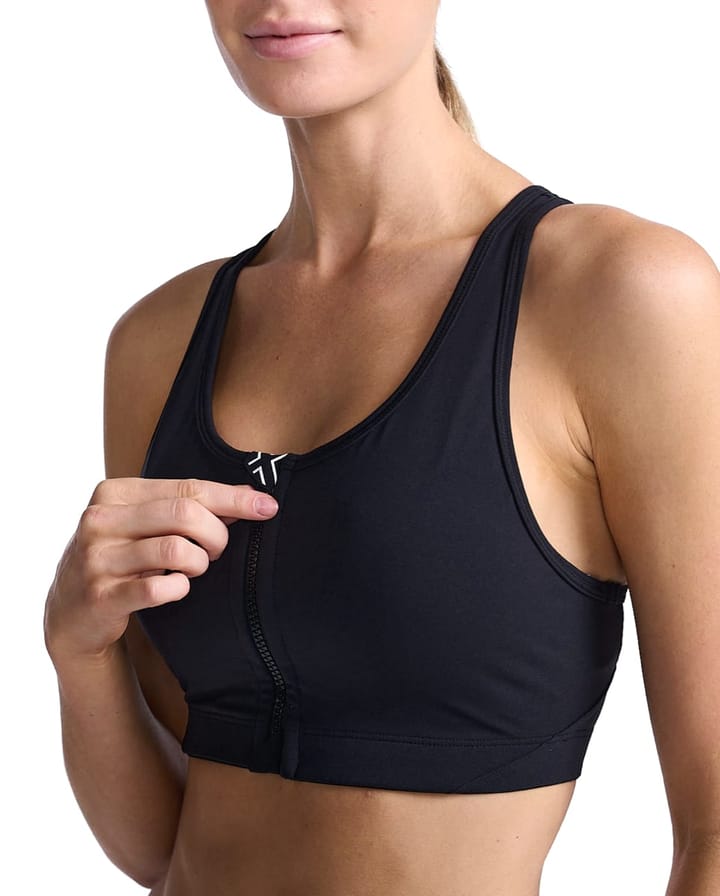 2XU Motion Zip Bra BLACK/WHITE 2XU