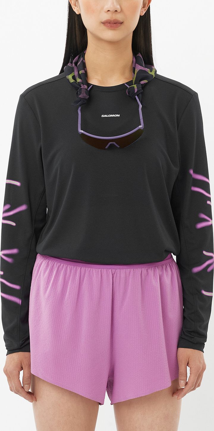 Salomon Shakeout Core Graphic Ls Tee W Deep Black Salomon