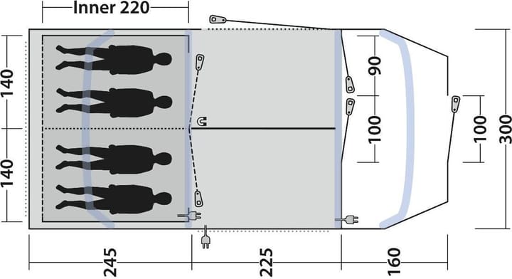 Outwell Sacramento 4 Air Blue Outwell